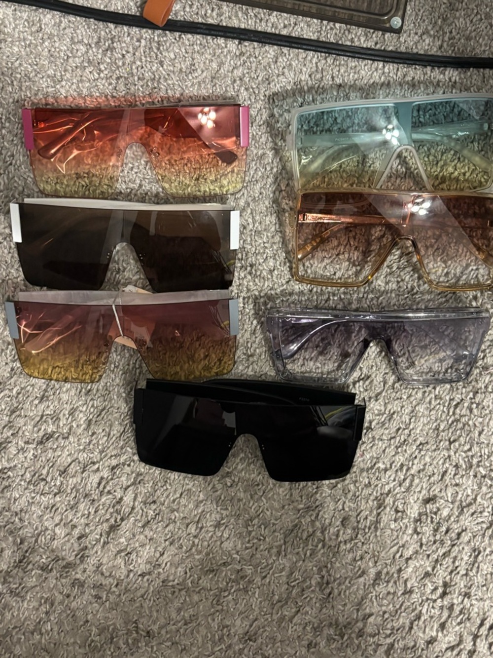 Assorted Oversized Shield Sunglasses - Gradient & Solid Lenses